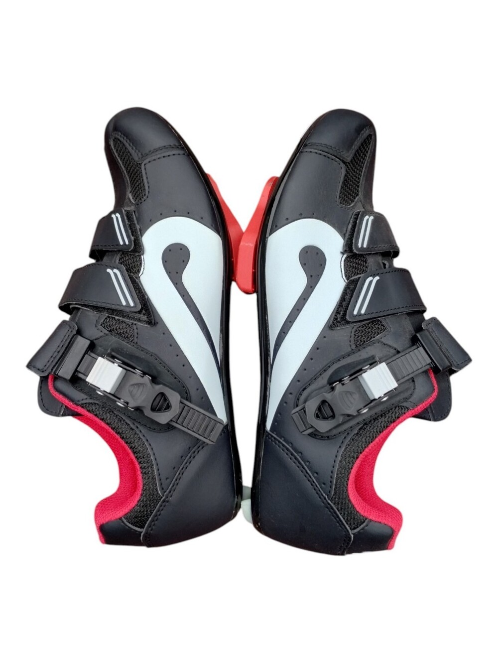Peloton Cycling Cleats Black Red White Women's Size 8 US/ 39 EU Delta 3 Bolt - Picture 4 of 8